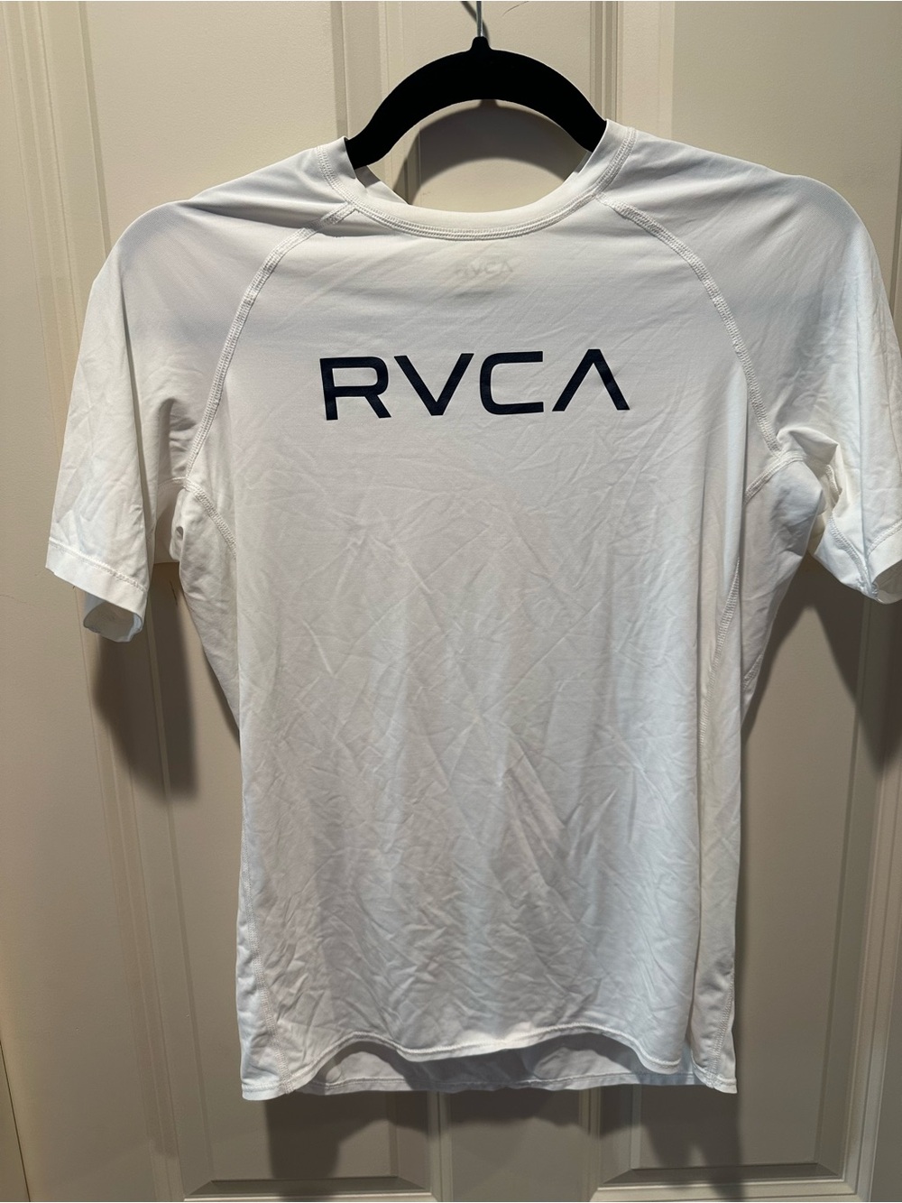 RVCA White Rash Guard UVA/UVB Protection Youth XL
